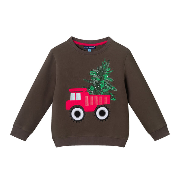 kids-applique-sweater-holiday-truck Sophia's StyleSweater Set-1